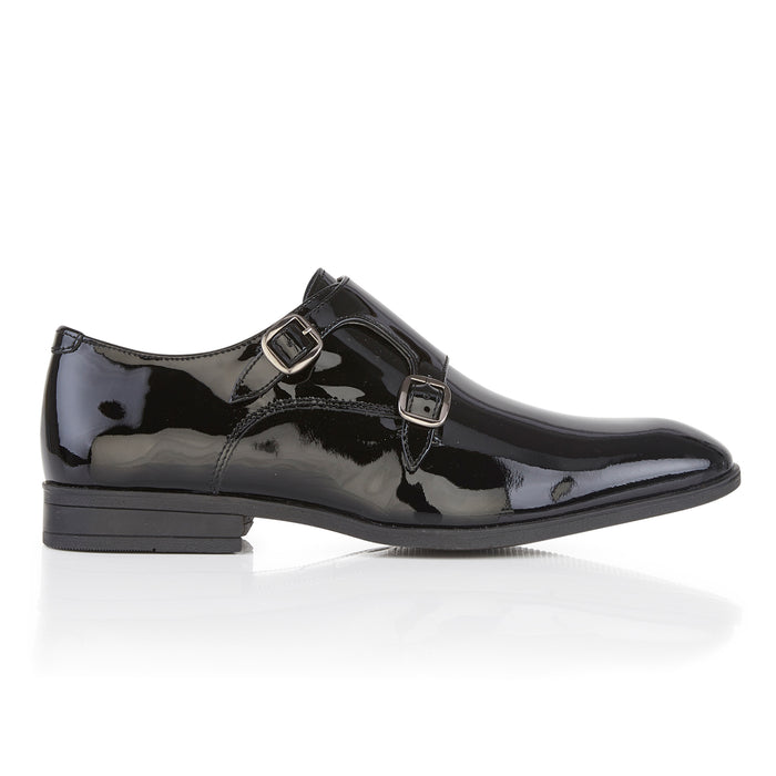 Botim Patent Leather Double Monk Shoes - Black