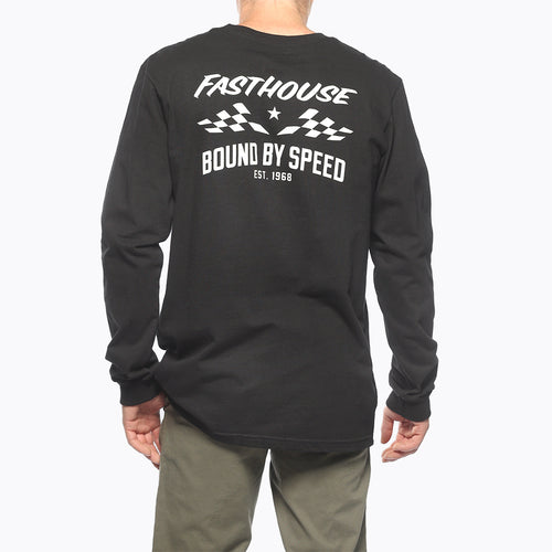 Fasthouse Bound long sleeve tee in black, second modeled view