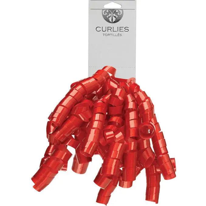 Bow - Curly - Poly - Red - BCL909