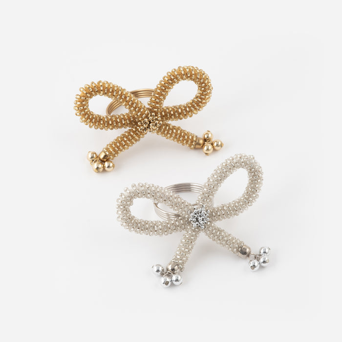 Bow Napkin Ring, Set of 4, 2 Assorted