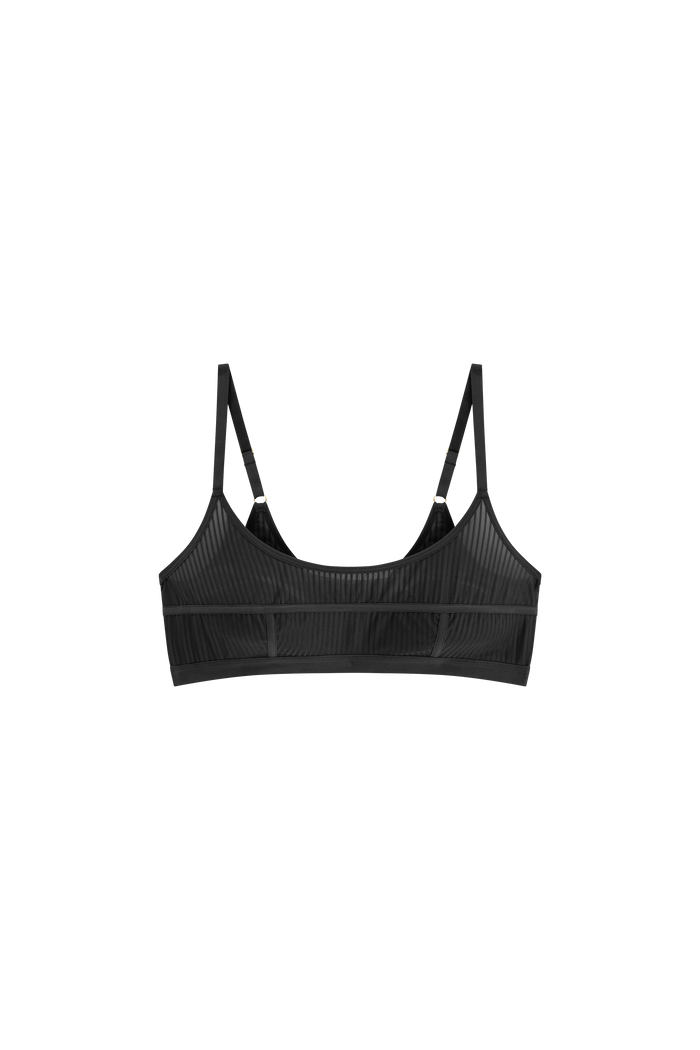 zwarte bralette top zonder sluiting strepen