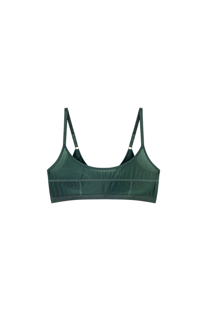 groene bralette top zonder sluiting met strepen