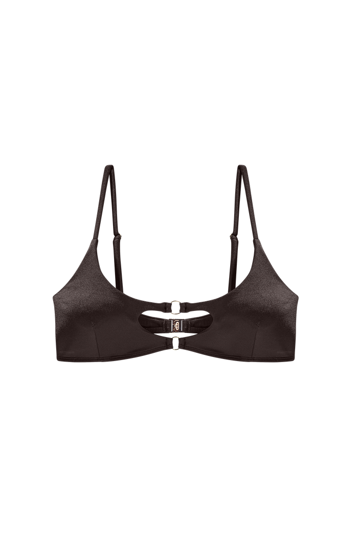 bikini ringetjes bruin bralette badkleding