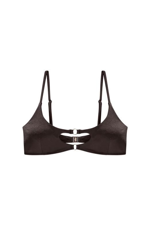bikini ringetjes bruin bralette badkleding