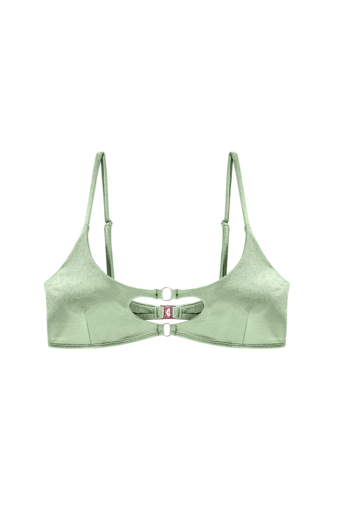 bikini top ringen mintgroen met gouden accenten bralette bikini top pavo couture