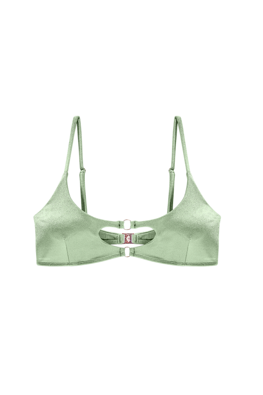 bikini top ringen mintgroen met gouden accenten bralette bikini top pavo couture