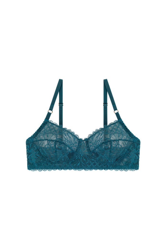blauwe bralette met kant
