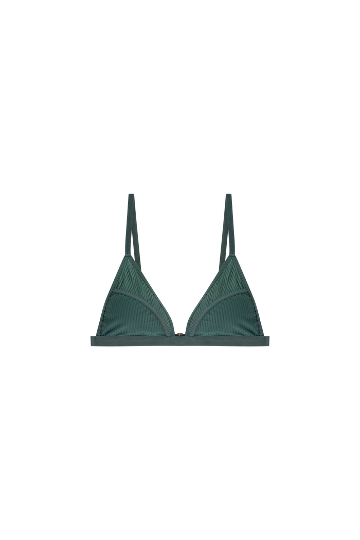triangel bralette in het groen met strepen
