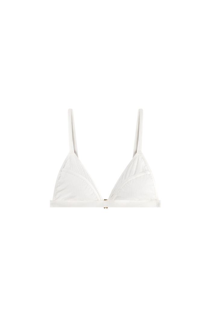 witte triangel bralette met strepen