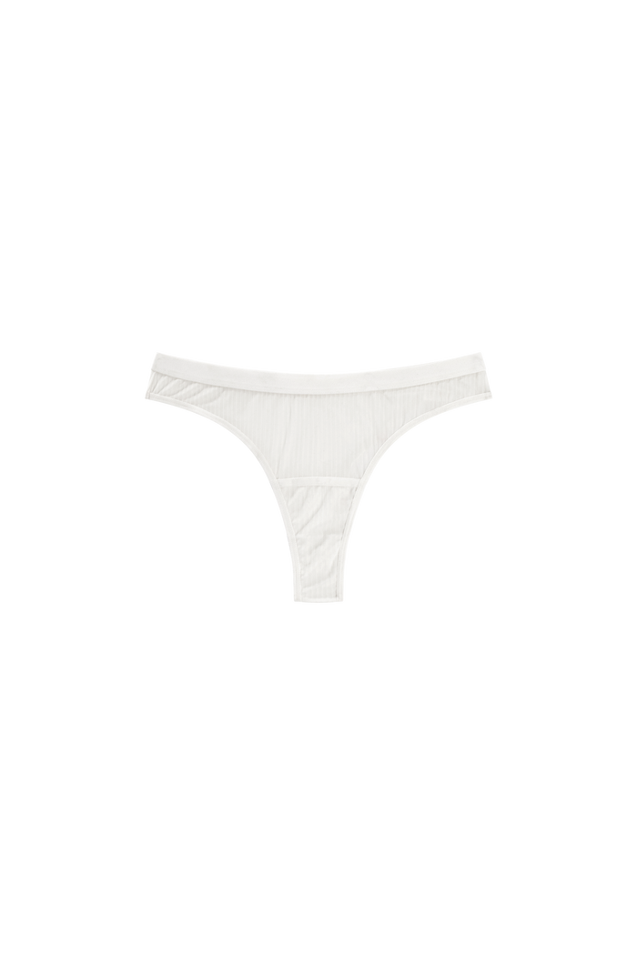 witte string met verticale witte strepen