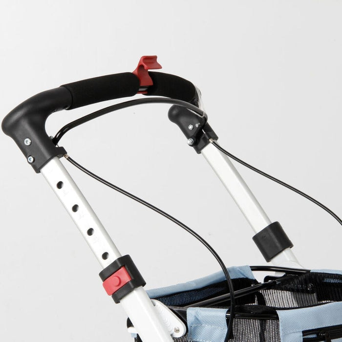 Fully folded Breeze Indoor Rollator rollator lying flat, showing the triple-fold mechanism and compact size.
