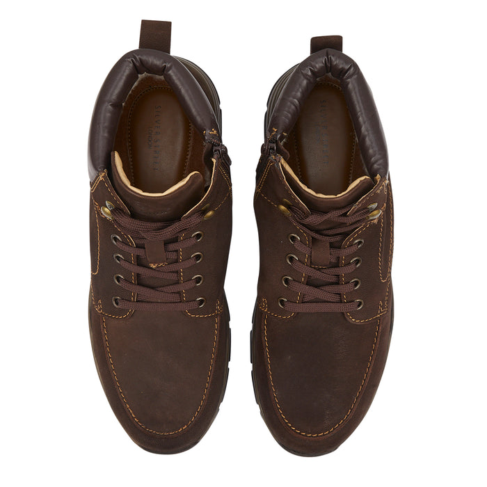 Brentford Nubuck Leather Lace Up  Boots - Brown