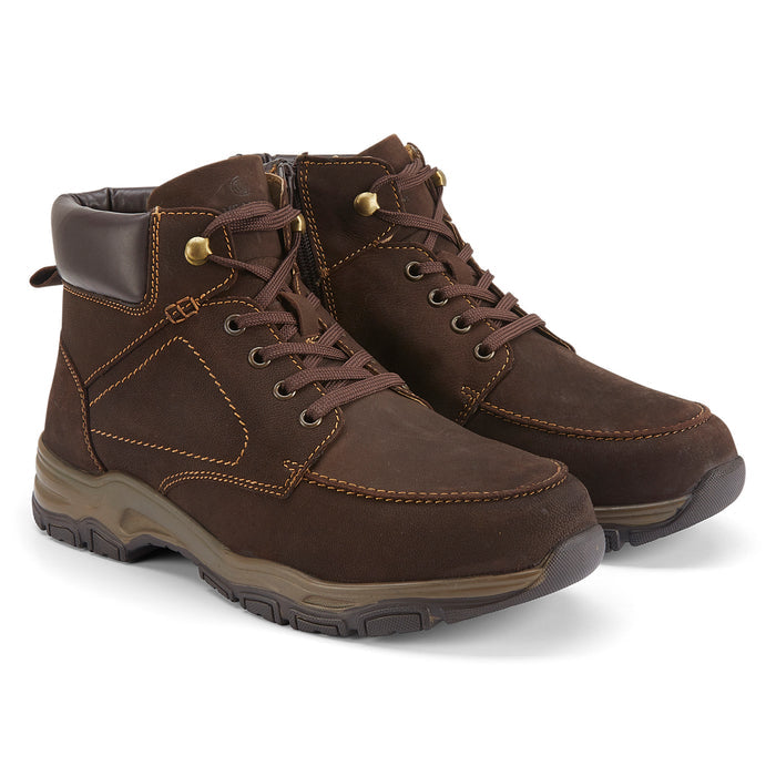Brentford Nubuck Leather Lace Up  Boots - Brown