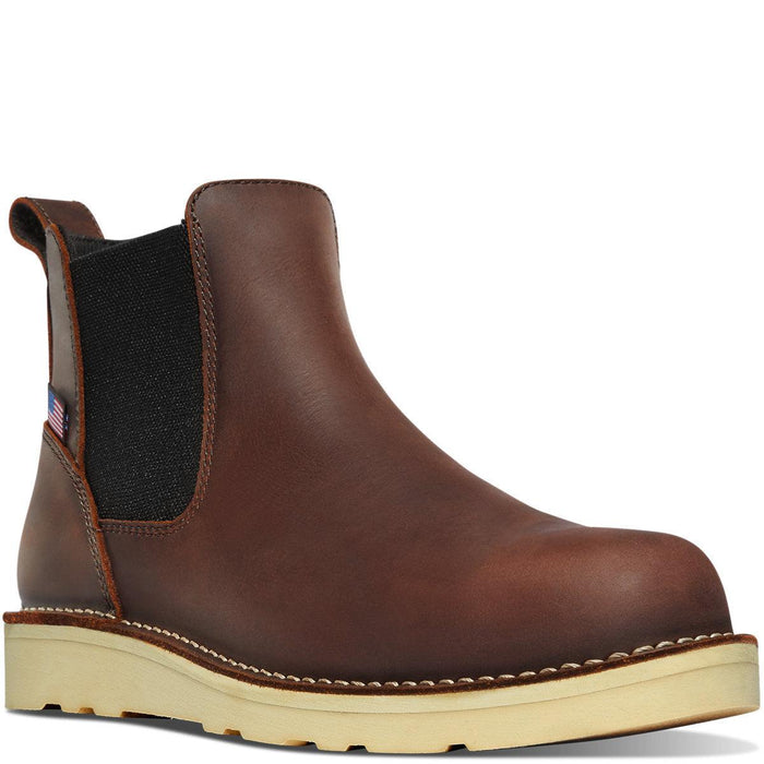 Danner Bull Run Chelsea pull-on boot in brown, additional product view of the boot