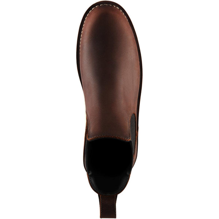 Danner Bull Run Chelsea soft toe pull-on work boot in brown, additional detail view