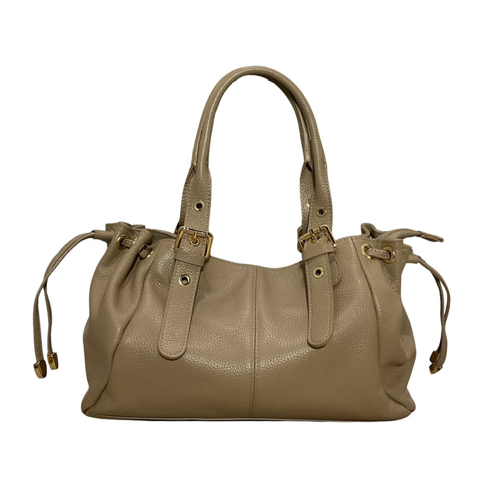 "Cady" bag taupe real leather