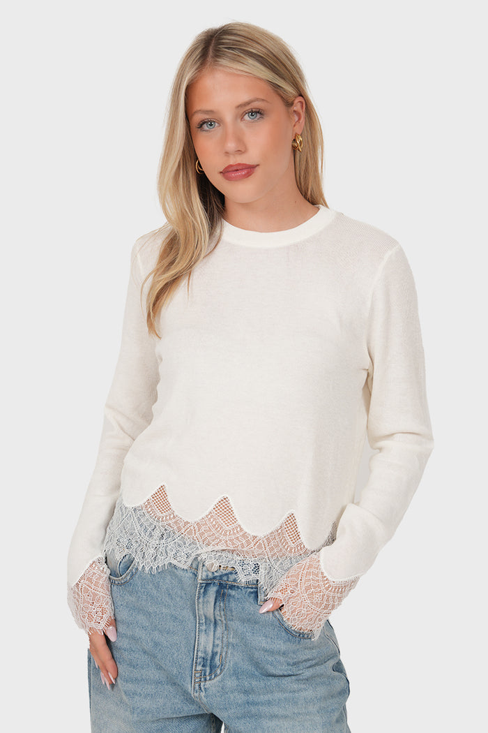 "Camille" sweater white