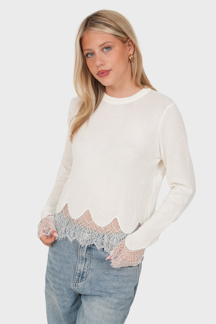 "Camille" sweater white