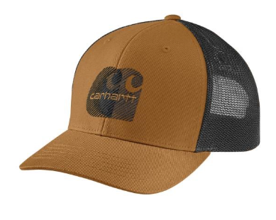 Carhartt canvas mesh-back embroidered logo cap in Carhartt brown