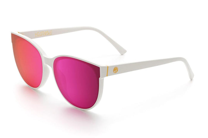 Side view of the Heat Wave Visual Carat polarized sunglasses in white with spectrum lens