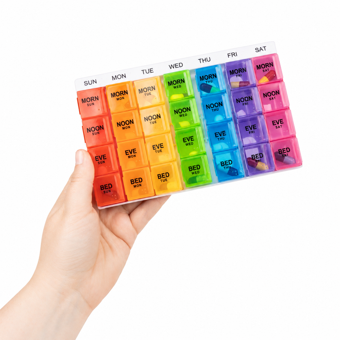 CareWorth 7 Days Multi Dose Coloured Pill Box