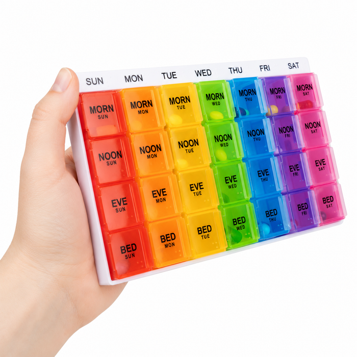 CareWorth 7 Days Multi Dose Coloured Pill Box