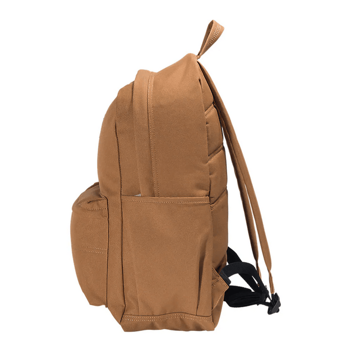 Carhartt brown 21L backpack, alternate view of the main compartment and straps
