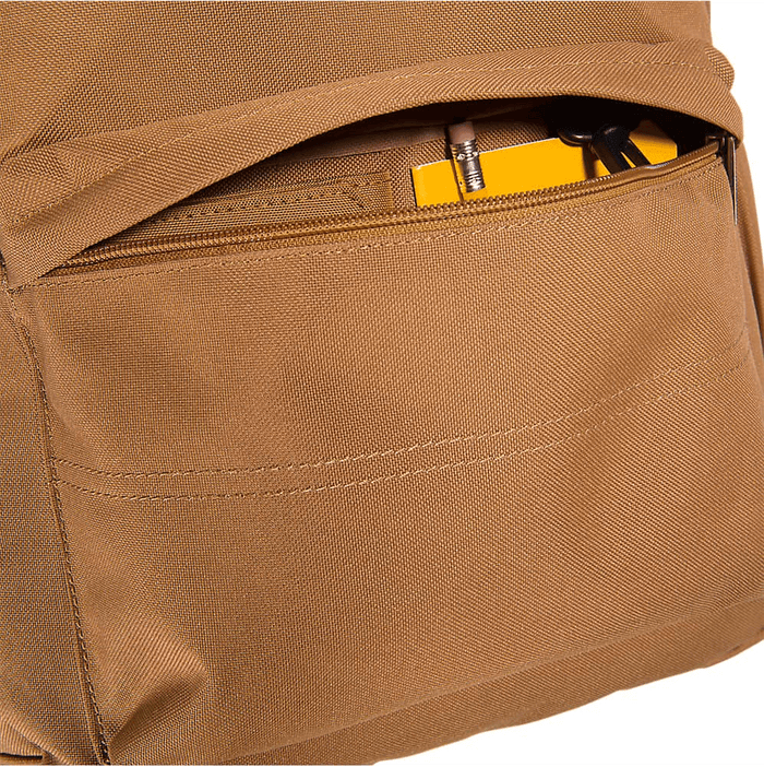 Carhartt brown 21L classic backpack, further view of the shoulder straps