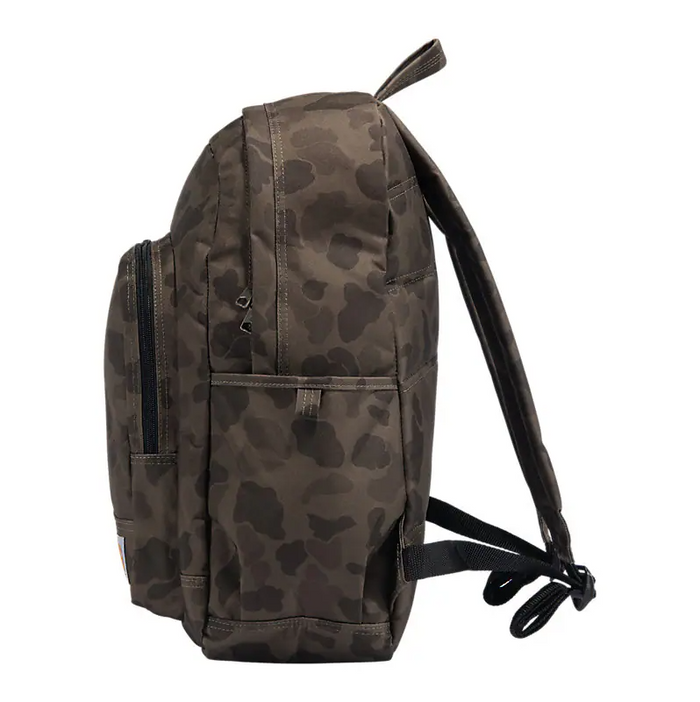 Carhartt camo 25L backpack, alternate view of the main compartment and straps
