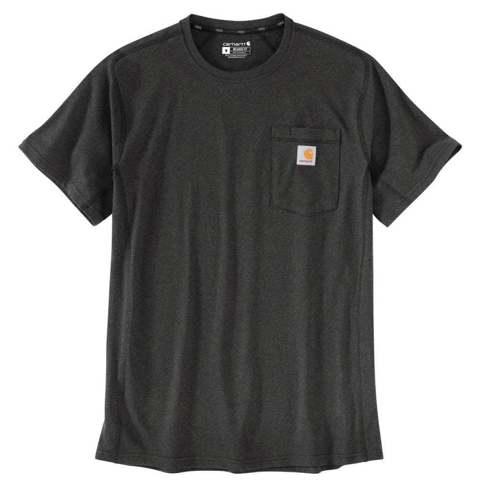 Carhartt Force midweight short sleeve pocket work tee in carbon heather, alternate view