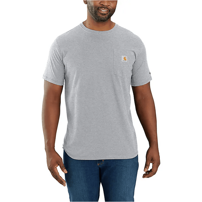Carhartt Force relaxed fit midweight pocket t-shirt in heather grey, big and tall sizes