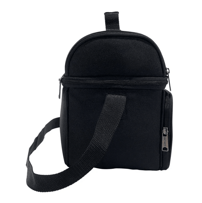 Carhartt 12 can insulated cooler in black, additional view of the zip closure