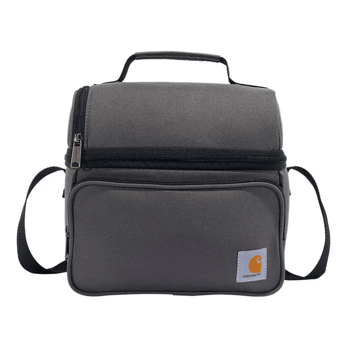 Carhartt insulated 12 can two compartment lunch cooler in gravel grey with carry handle