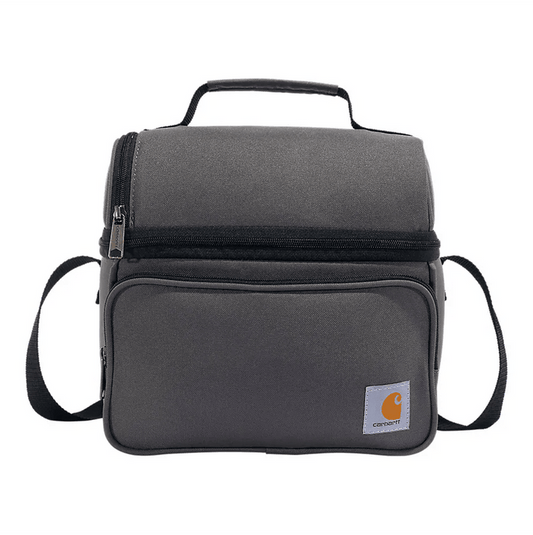 Carhartt insulated 12 can two compartment lunch cooler in gravel grey with carry handle