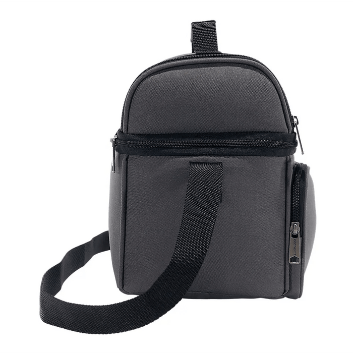 Carhartt 12 can insulated cooler in gravel, additional view of the zip closure
