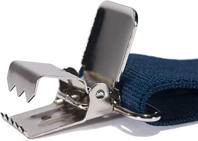 Carhartt Rugged Flex elastic work suspenders in navy with metal clips
