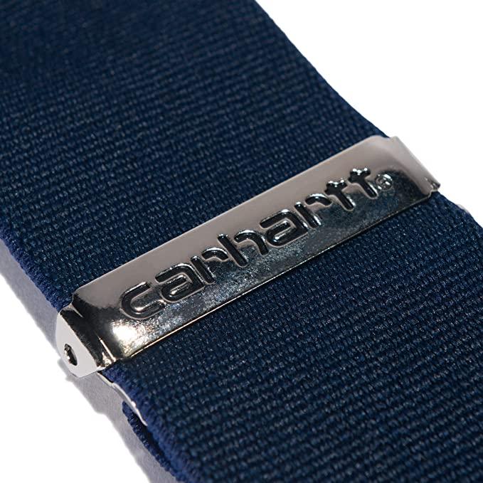 Carhartt Rugged Flex suspenders in navy, detail view of the clip hardware