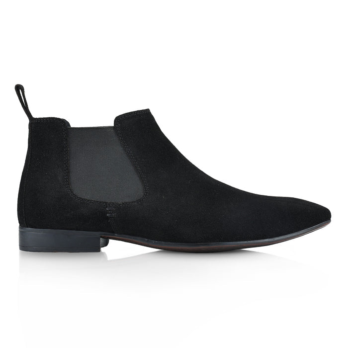 Carnaby Suede Leather Chelsea Boots - Black
