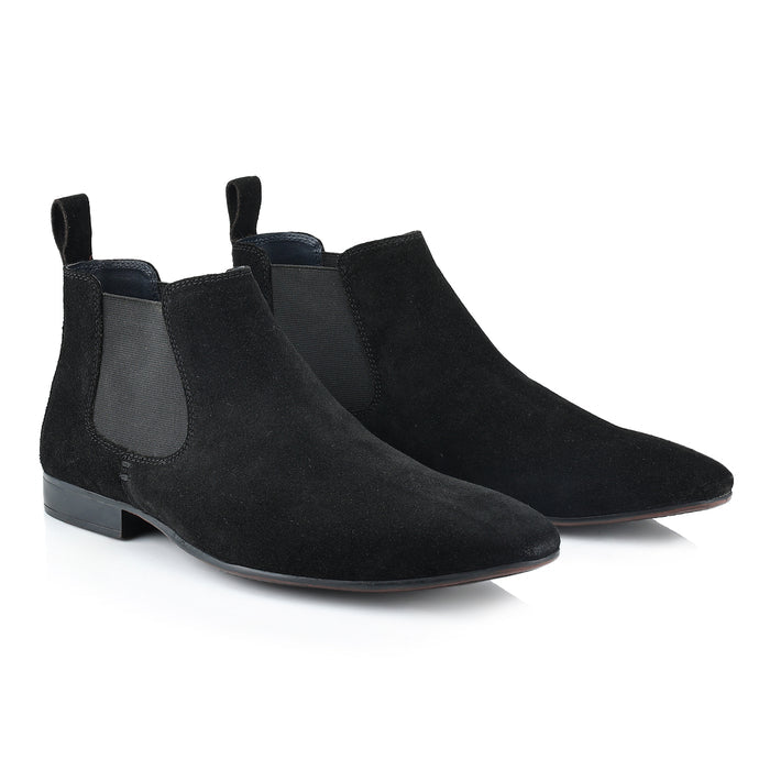 Carnaby Suede Leather Chelsea Boots - Black