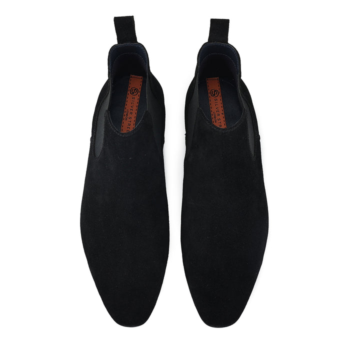 Carnaby Suede Leather Chelsea Boots - Black