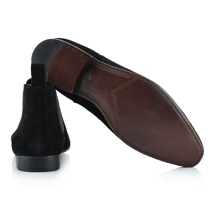 Carnaby Suede Leather Chelsea Boots - Black