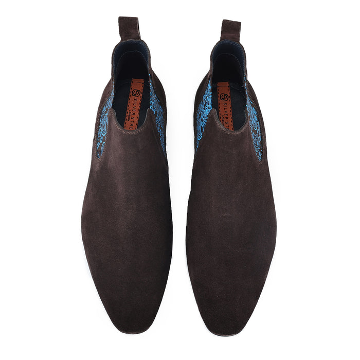 Carnaby Suede Leather Chelsea Boots - Brown