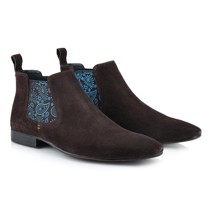 Carnaby Suede Leather Chelsea Boots - Brown