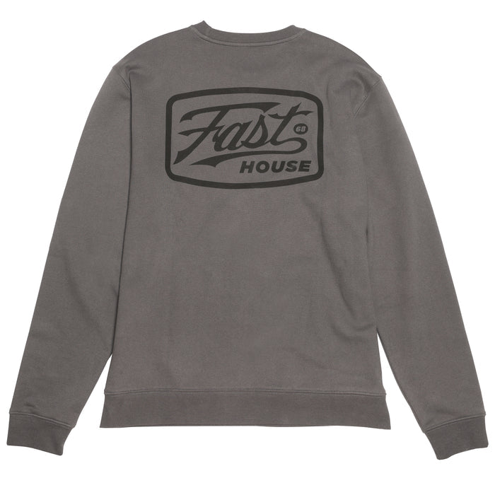 Fasthouse Carrera crew neck pullover in charcoal, back view