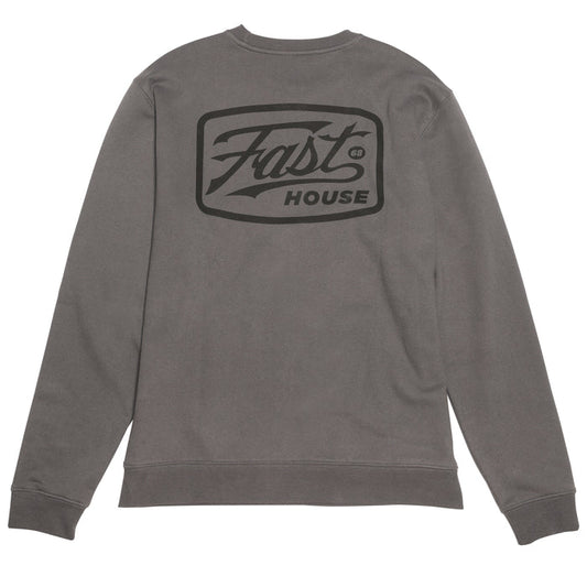 Fasthouse Carrera crew neck pullover in charcoal, back view