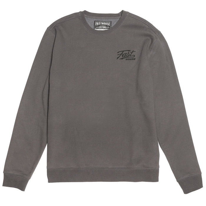 Fasthouse Carrera crew neck pullover in charcoal, front view