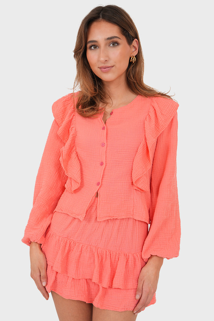 "Caya" blouse coral