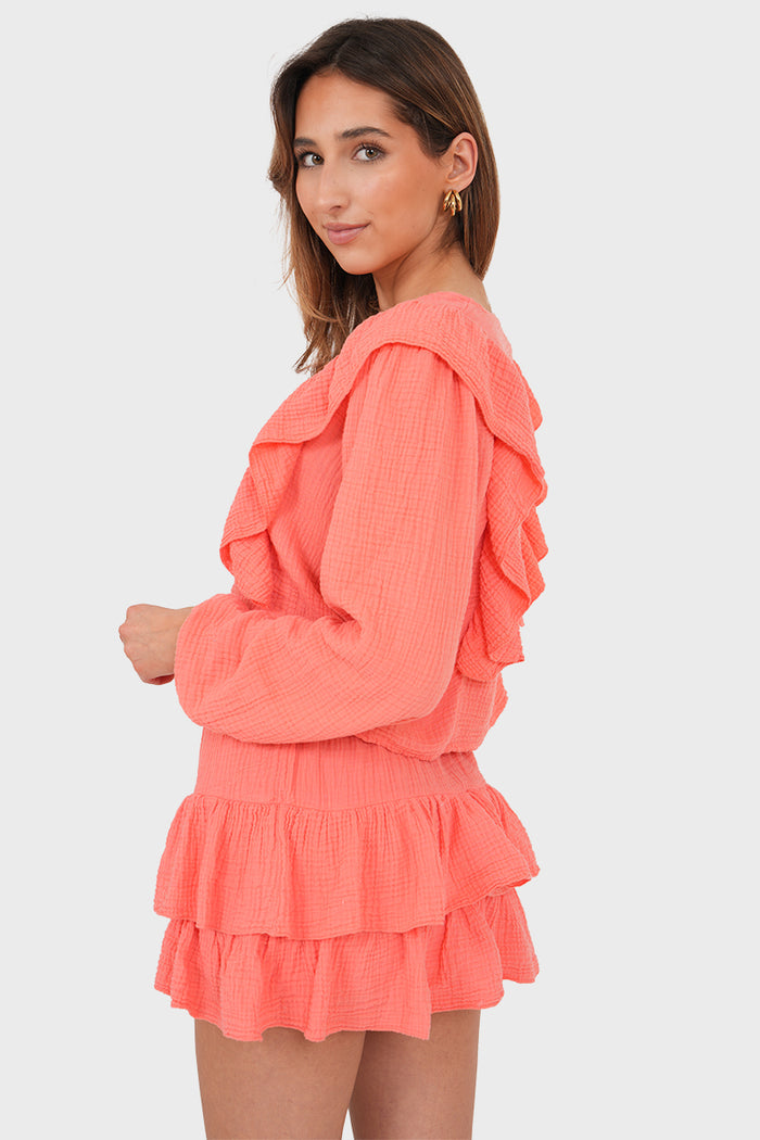 "Caya" blouse coral
