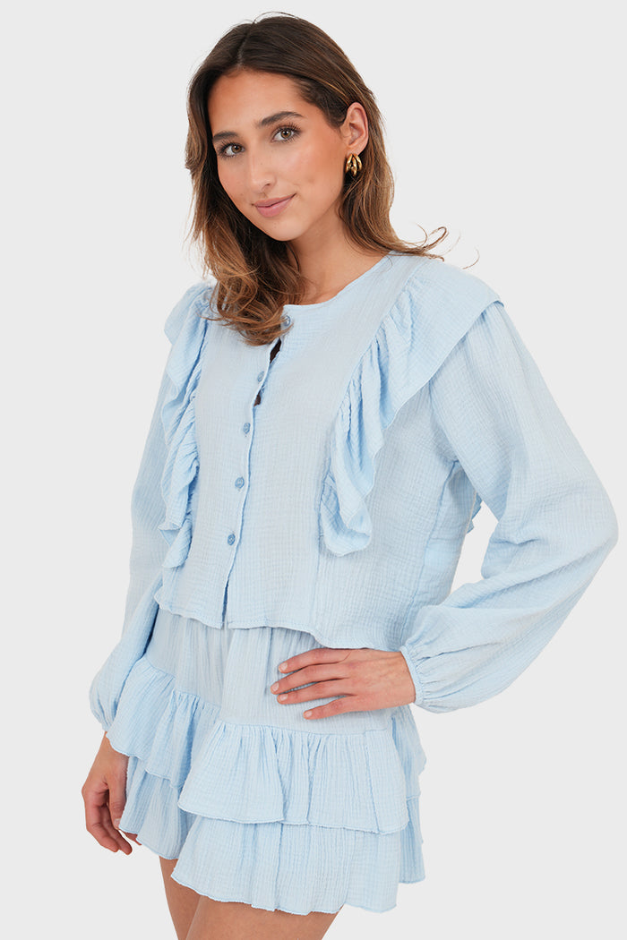 "Caya" blouse sky
