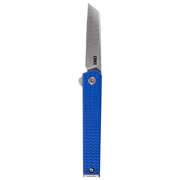 CRKT CEO Microflipper folding pocket knife in blue with sheepsfoot blade